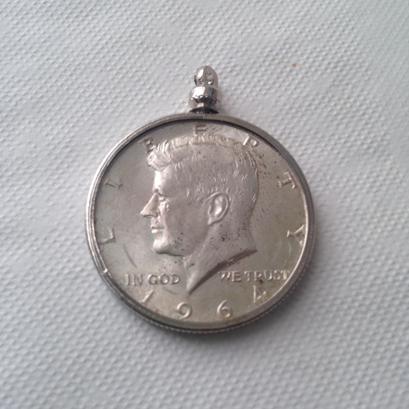 1964 Silver Half Dollar Coin, 18in 925 Chain - Picture 4 of 8